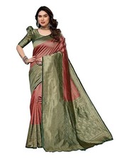 Women's Banarasi Kanjivaram Art Silk Saree with Blouse Material