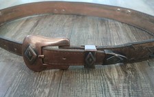 Belt Womens 30" Girls Kids Brown Leather Copper Western Cowgirl G 330 Texas Made
