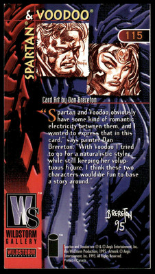 Spartan & Voodoo 1995 Wildstorm Gallery #115 Widevision Tall Card