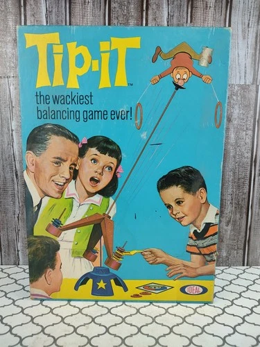 Vintage 1965 Ideal Toys Tip-It Game The Wackiest Balancing Game Ever Complete