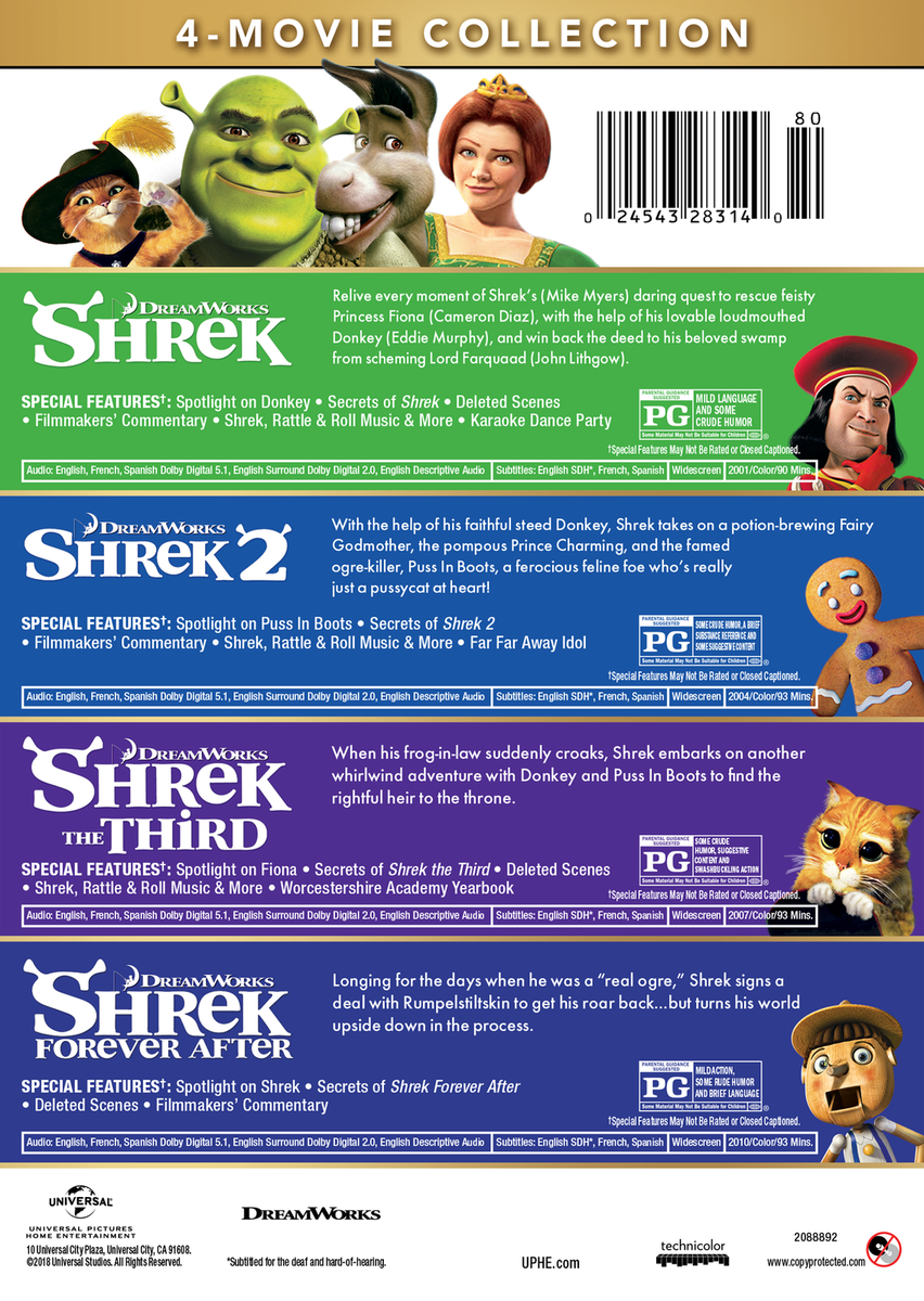 シュレック全巻！ 20th Century Fox 858571 Shrek 4-movie collection (DVD) | eBay