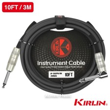 Kirlin  10ft  Guitar Instrument Cable 20AWG 1/4" Straight to Right Angle - 10 Foot