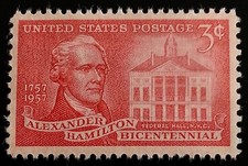 1957 3c Alexander Hamilton, Founding Father, Treasury Scott 1086 Mint F/VF NH 