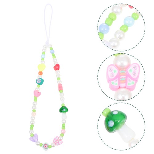 2 Pack Kontrastfarbe Perlen Lanyard Fräulein Netter Telefonzauber - 第 3/12 張圖片