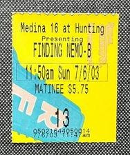 Vintage 2003 Pixar Finding Nemo Movie Ticket Stub 7/6/03