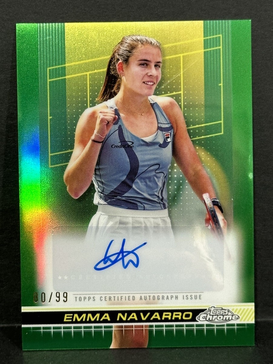 2024 Topps Chrome Tennis Emma Navarro Auto Green Refractor /99 | eBay