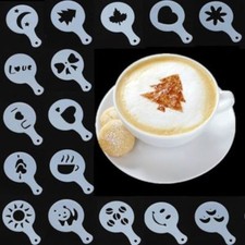 16 Stück Latte Art Schablonen Vorlagen Cappu...