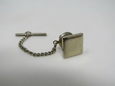 Vintage Men's Tie Pin Tack Square Faded Gold Tone