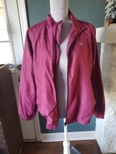 Everlast Womens Medium Jacket Red Windbreaker Full Zip Maroon Run Jog Lined