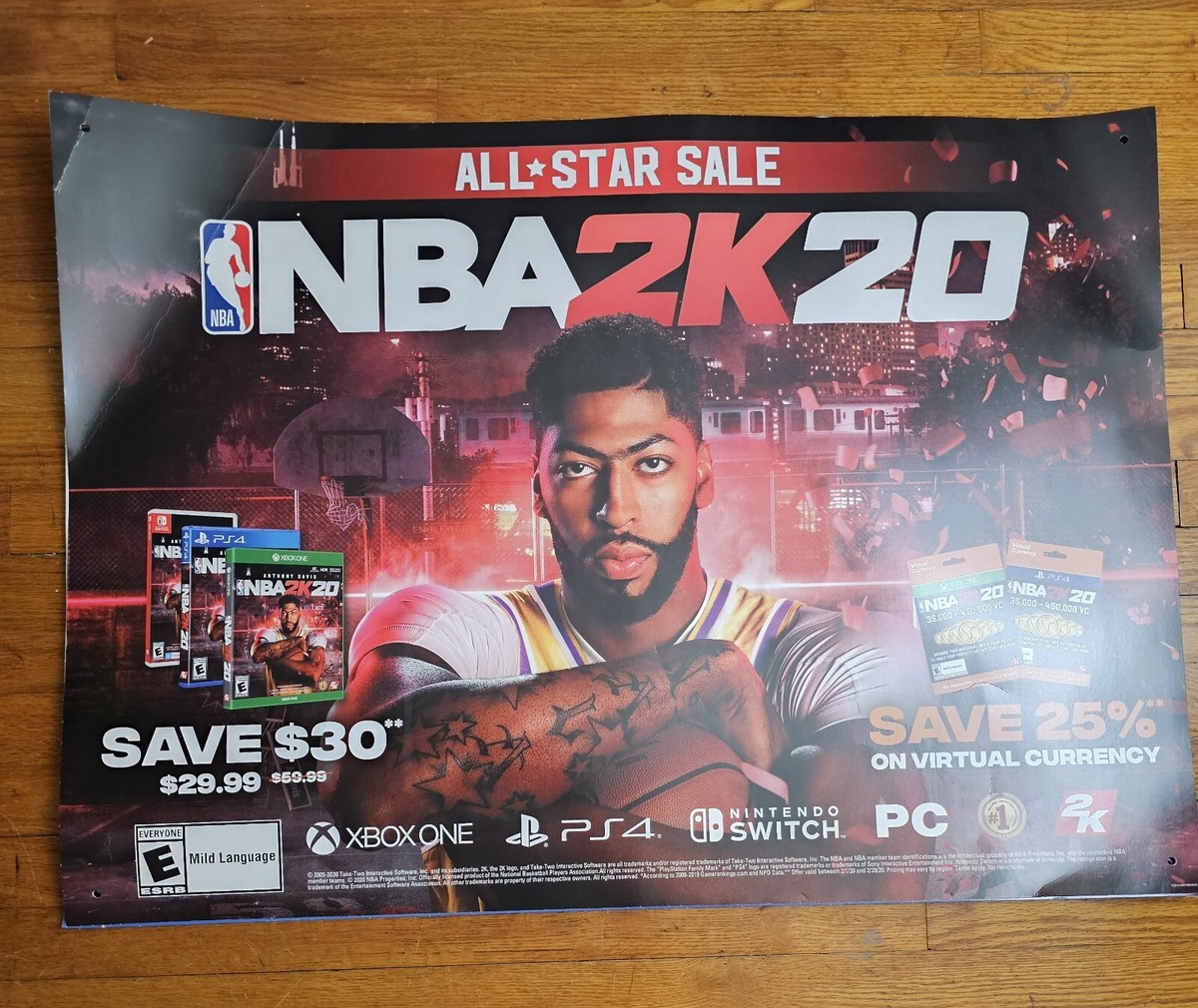 Anthony Davis 2k20 Official Cover NBA 2K20 Anthony Davis Gamestop