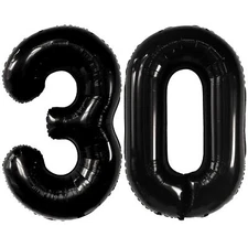 Katchon Black 30 Balloon Numbers - 40 Inch | Black 30th Birthday Balloons | 3...