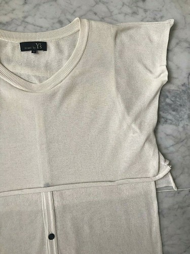 YOHJI YAMAMOTO "Y'S" CREAM KNITTED BOLERO DRESS - SZ 2 - Picture 4 of 11