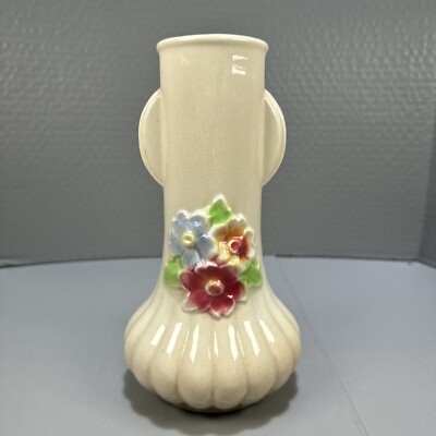 Vintage 1930s/1940s Era Small Vase Flowers Pastel Colors 8