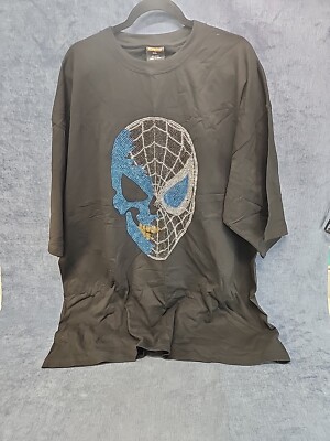 Newrizon Metallic Stud Super Hero Spider Skull Man Black T-Shirt 4XL NOS mACE-18