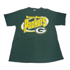 VTG 90s Logo 7 Green Bay Packers NFL T-Shirt Size L Large