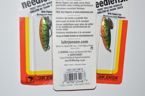 3 lures luhr jensen needlefish spoon 1.5" trout trolling wobbler metallic perch - Picture 2 of 2
