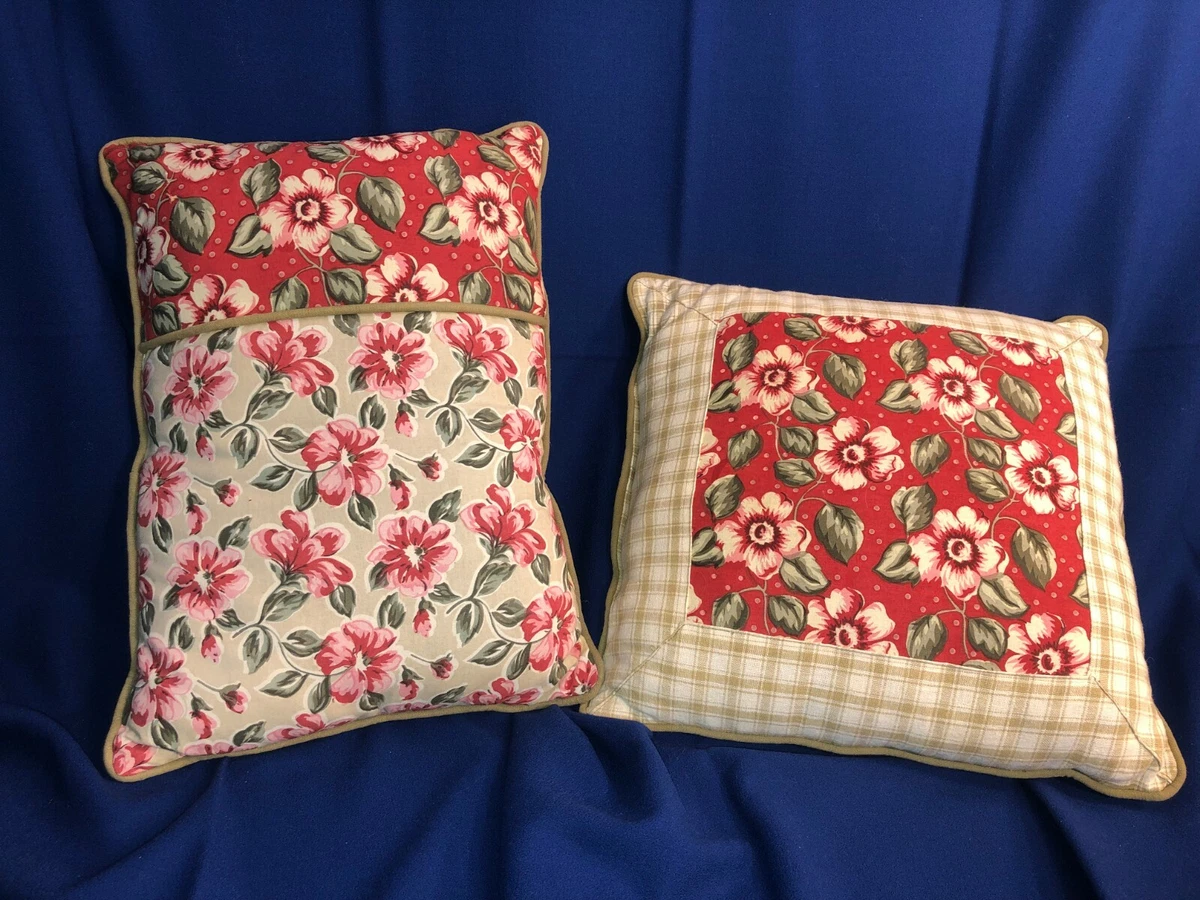 2 country greens rust floral square rectangular throw pillows 15