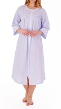 Slenderella HC55229, 45'' Polycotton, 3/4 Sleeve, Zip Open Front Housecoat,