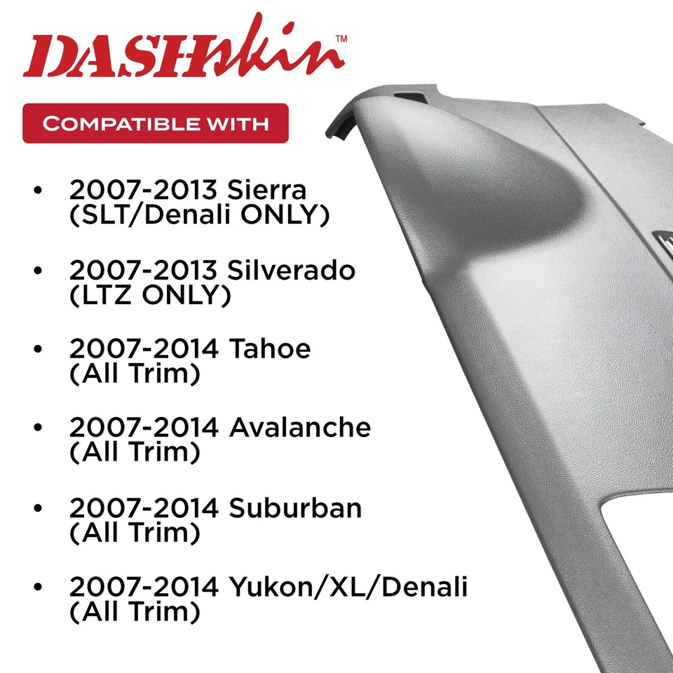 DashSkin Dash Cover for 07-14 GM SUVs Without Center Speaker in Dark Titanium - Image 4 of 4