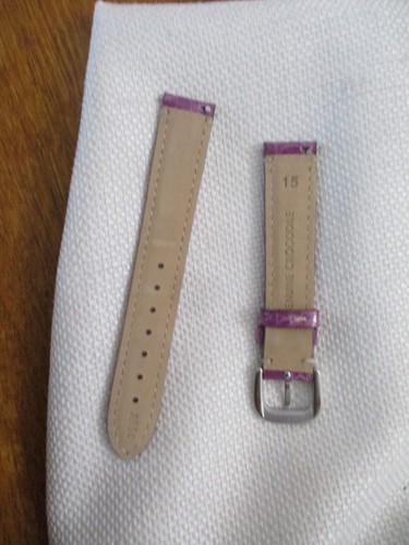 COACH GENUINE crocodile contrast stitch watchstrap watch band strap 15 MM purpl - Picture 3 of 3