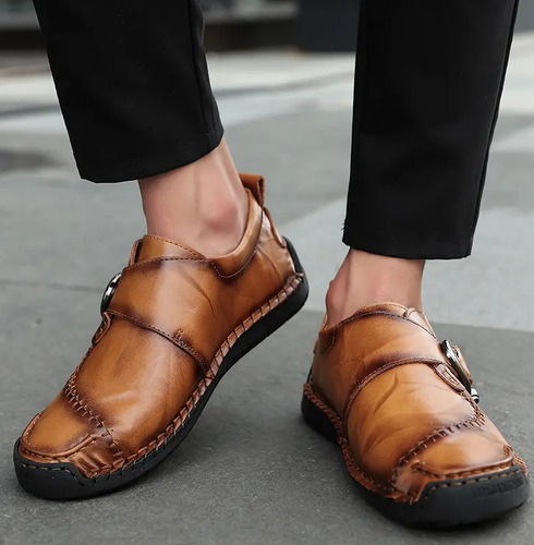 Men Round Toe LoafersBuckle Faux 