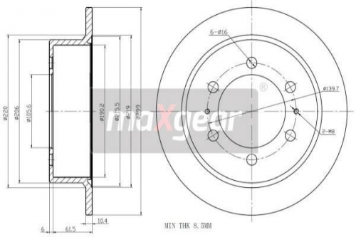 2X Maxgear 19-2526 Bremsscheibe FüR Daewoo Ssangyong-image