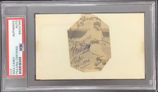 Max Carey Signed Photo Cut Baseball HOF Autograph Pirates Robins STATS PSA/DNA