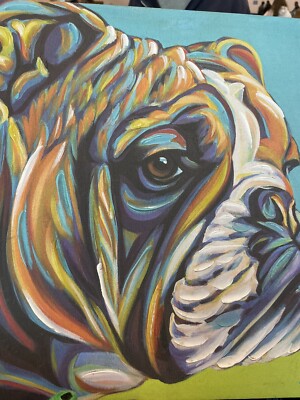 Epic Graffiti Bill Dog by Carolee Vitaletti Giclee Canvas Wall Art 16x16