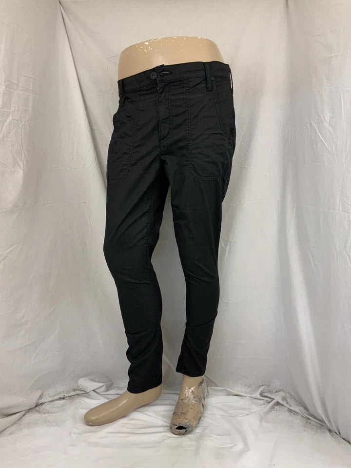 Vince Jeans Sz 28 Black Waxed 100% Cotton Straight Leg 28” USA YGI U1-81 - Image 2 of 4