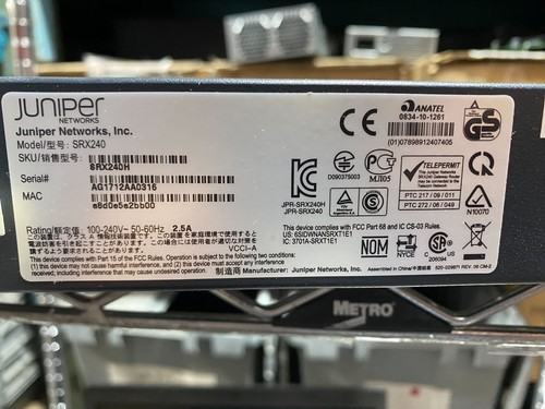Juniper Networks SRX240 16-Port Security Gateway Firewall Appliance SRX240H - Picture 4 of 5
