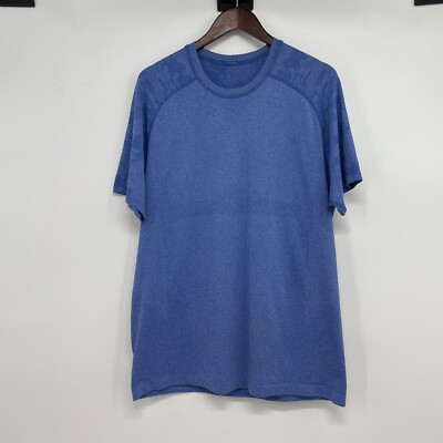 Mens Lululemon metal vent tech Blue eat sleep drink repeat shirt M/L