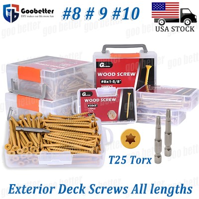 #8 #9 #10 Deck Screws T25 Torx Self Tapping Wood Screws Exterior Drywall Screws