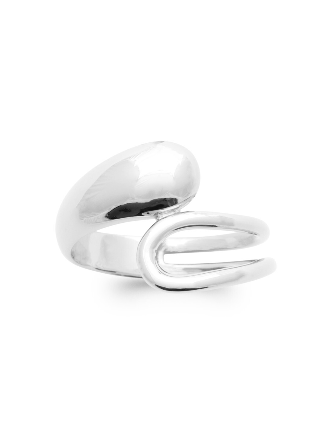 Bague anneau large et ajouré en argent 925 rhodié pour femme taille 54