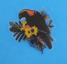 Beautiful Floral Bird Transparent Sticker 2.25" x 2" (AK)