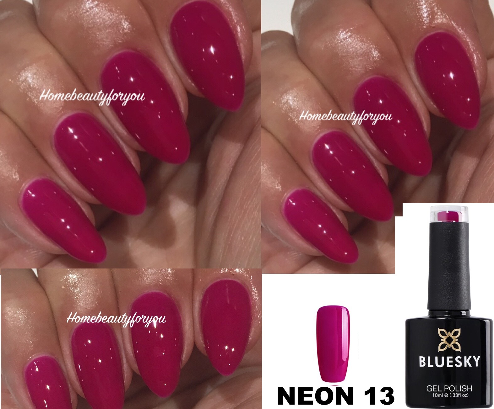 BLUESKY GEL NAIL POLISH NEON PINK BLACKCURRANT N13 NAIL UV LED SOAK OFF