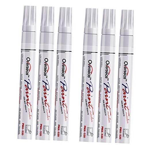 Paint Markers Pens - Single color 6 Pack Permanent Oil Based Paint Pen, White-image