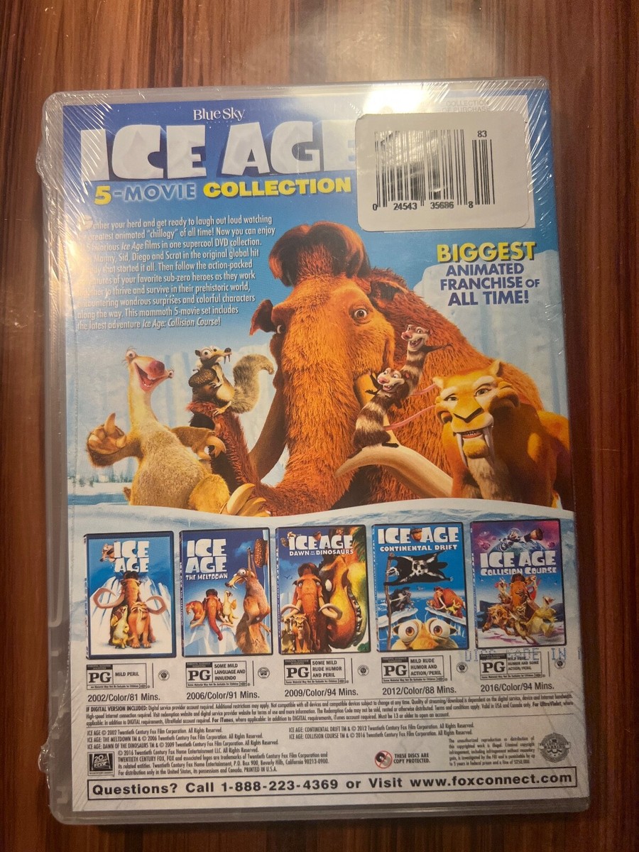 Ice Age Complete Collection DVD 5 Movie Meltdown Dinosaurs