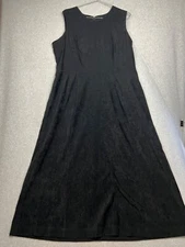 90s Vintage Victoria Holley Faux Suede Maxi Dress Plus Sz 16W Minimalist