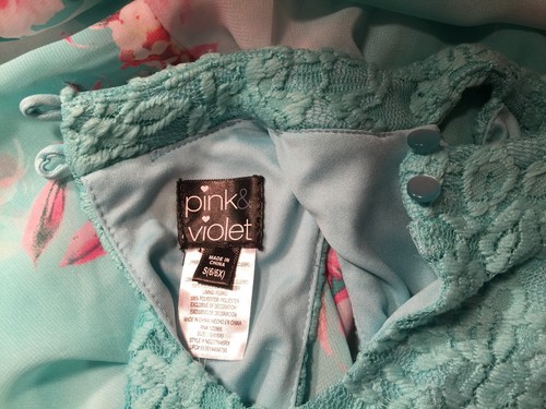 little Girls size 6/ 6x dress Aqua Floral NWT spring summer pink green party - Picture 10 of 12