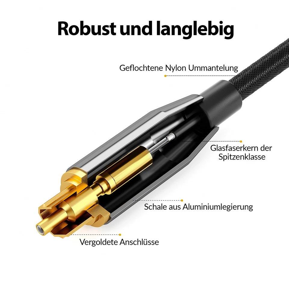 Toslink Cable Optical Digital Audio Digital Lead Fibre Optic SPDIF Audio Lead 0.5m-5m - Image 2 of 4