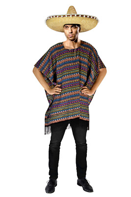 Poncho oder Sombrero Mexiko Kostüm, Karneval Verkleidung für Erwachsene