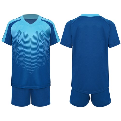 Kids Boys Training Sport Tracksuit Quick-Drying Uniform Color Block Sports Set - Picture 4 of 53