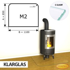 Camino Placca in Vetro Parascintille Piastra Forno inferiore -M2