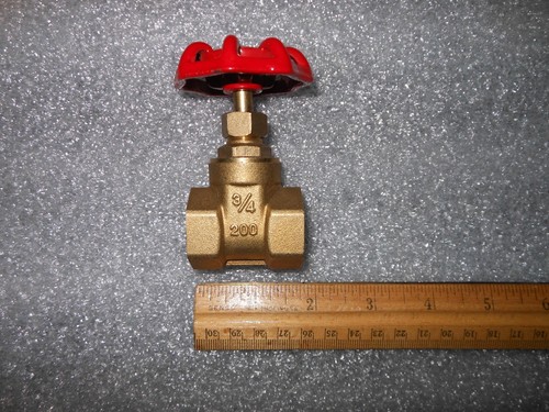 SET OF 5 - 3/4" Brass Gate Valve, FxF NPT