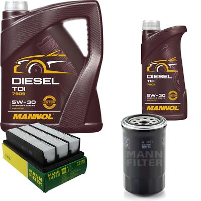 Motor-Öl 6L MANNOL Diesel TDI 5W-30+MANN-FILTER für Hyundai Santa Fé II CM 2.2