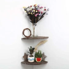 Rustic Floating Shelves for Wall Solid Wood Wall Hanging Shelves Small