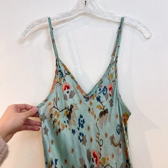 Mono Mes Demoiselles 100 % seda colorido floral ligero diseñador con tiras Foto 3 de 4