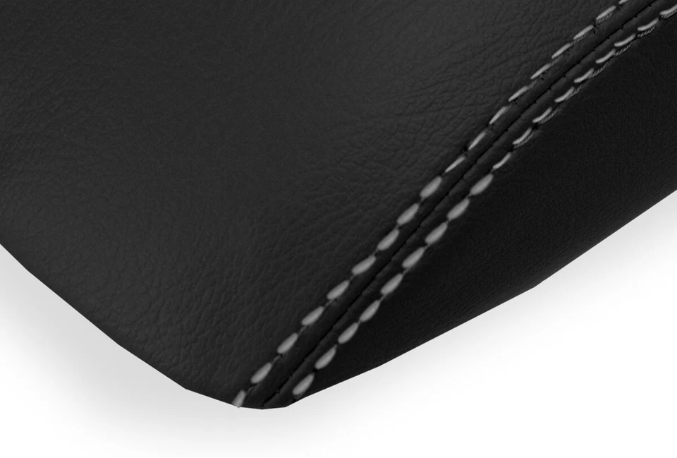 Fits 2007-2009 Mazda CX9 PVC Leather Console Lid Pull Over Cover Gray Stitch - Image 2 of 4