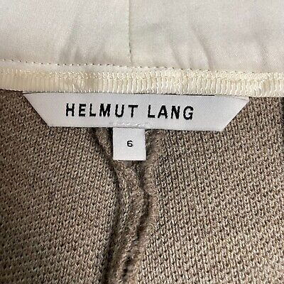 Helmut Lang Wool Cropped Dress Pants Womens 6 Tan Brown Knit