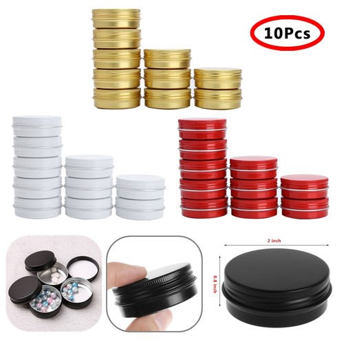 10Pcs 30ml Aluminum Tin Jars Round Cans Screw Top Candle Container Cosmetic Case - Picture 2 of 43